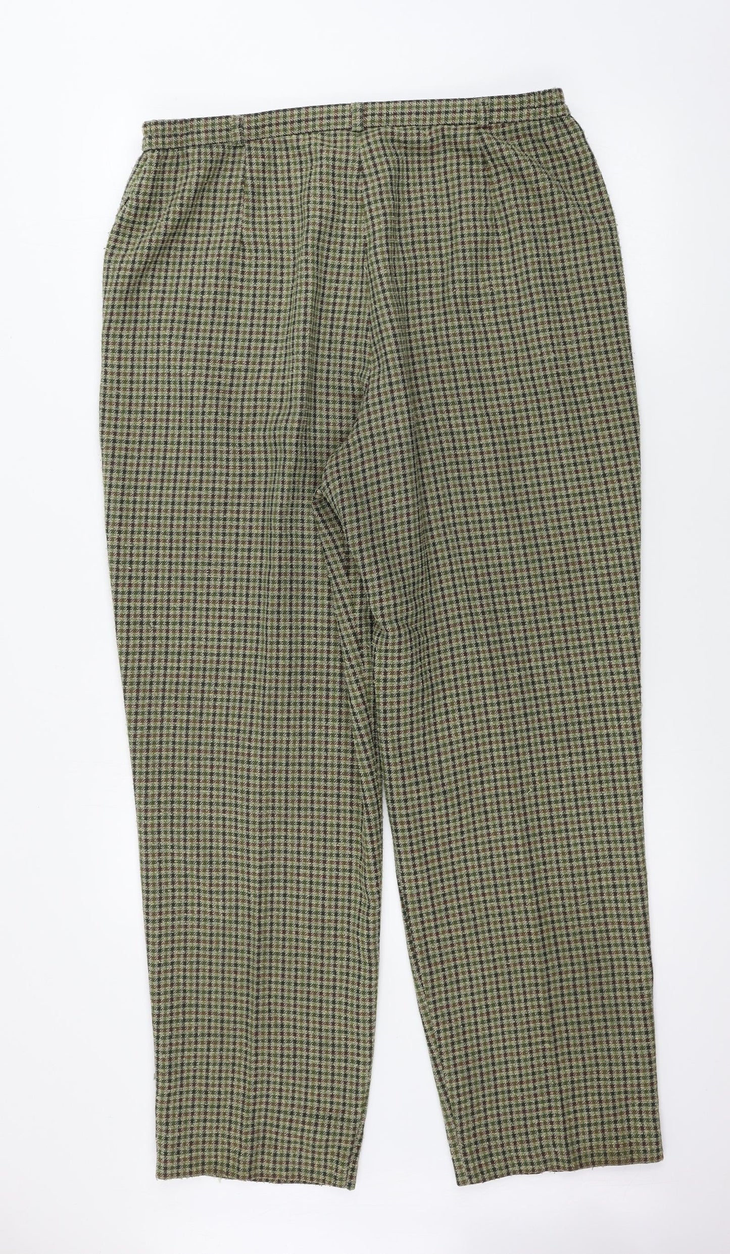SLIMMA  Womens Green Check  Trousers  Size 16 L27 in