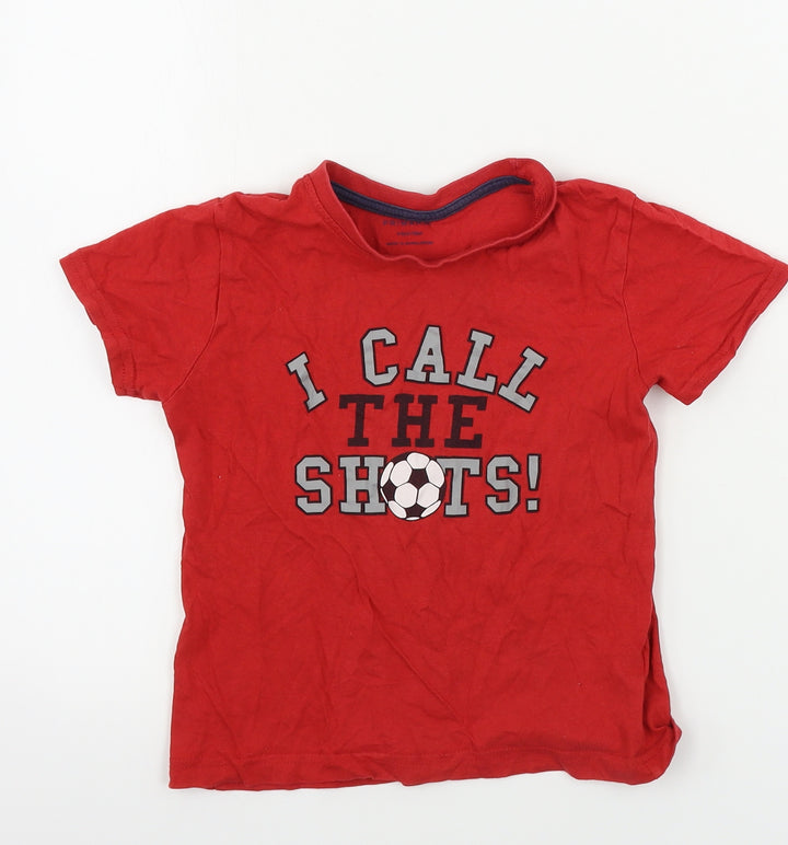 Primark Boys Red Basic T-Shirt Size 5-6 Years