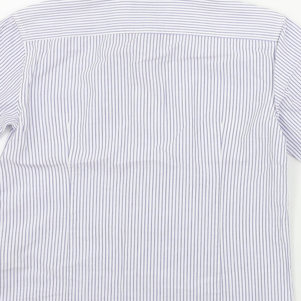 Zara Boys Blue Striped  Basic Button-Up Size 7-8 Years