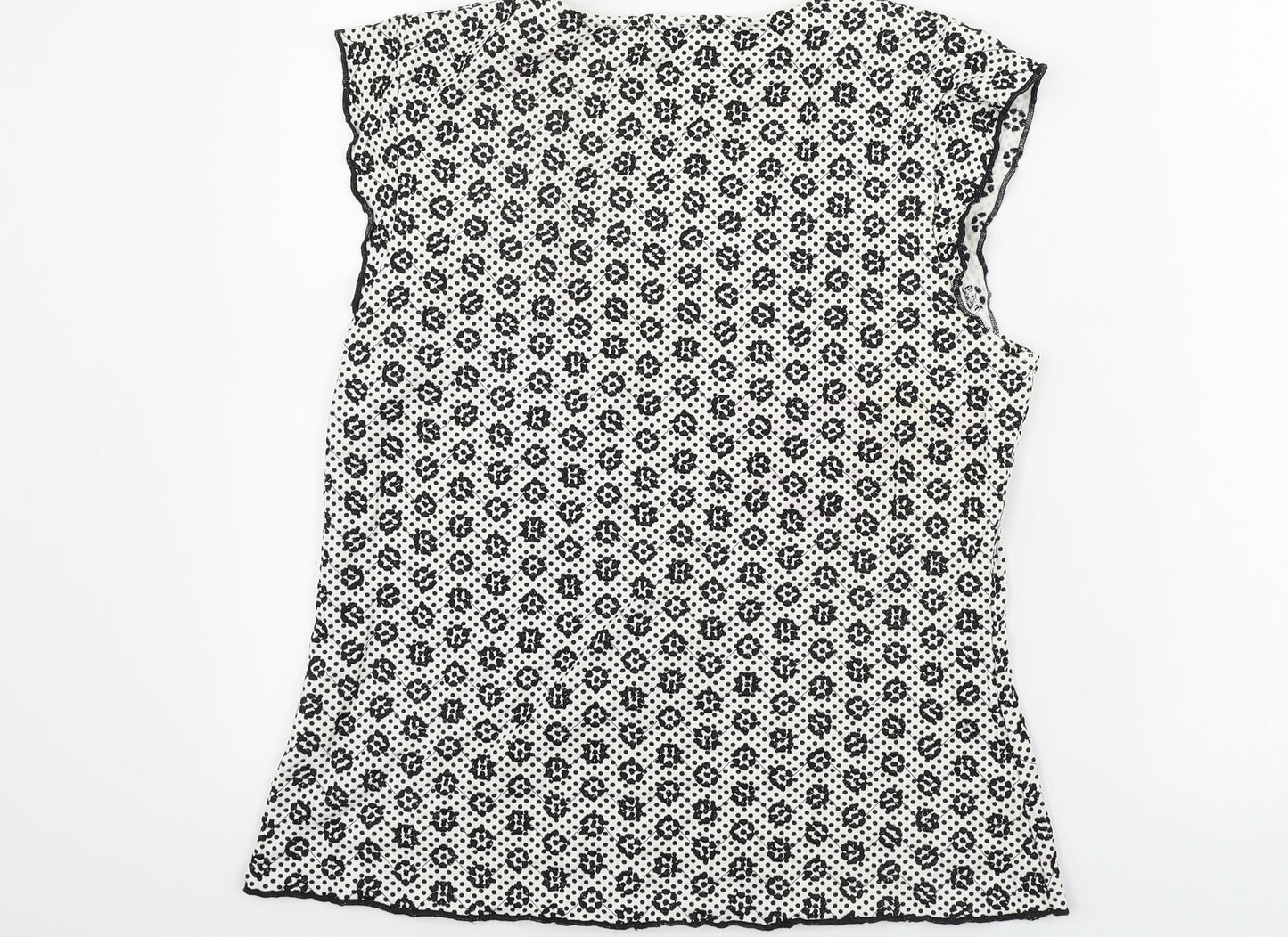 Marks and Spencer  Womens White Geometric  Basic T-Shirt Size 16