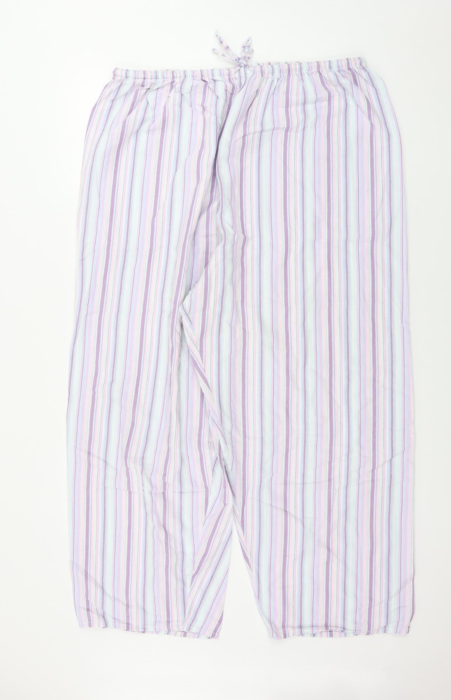 Marks and Spencer  Womens Purple Striped  Trousers  Size 22 L27 in