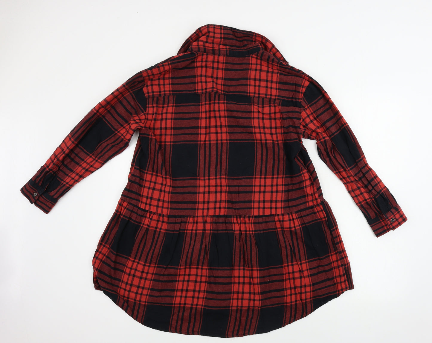 NEXT  Girls Red Check  T-Shirt Dress  Size 12 Years