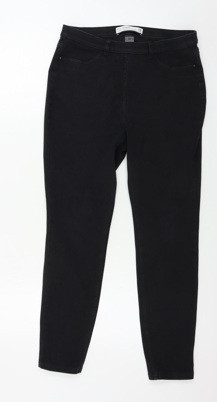 NEXT Womens Black Skinny Jeans Size 12 L25 in