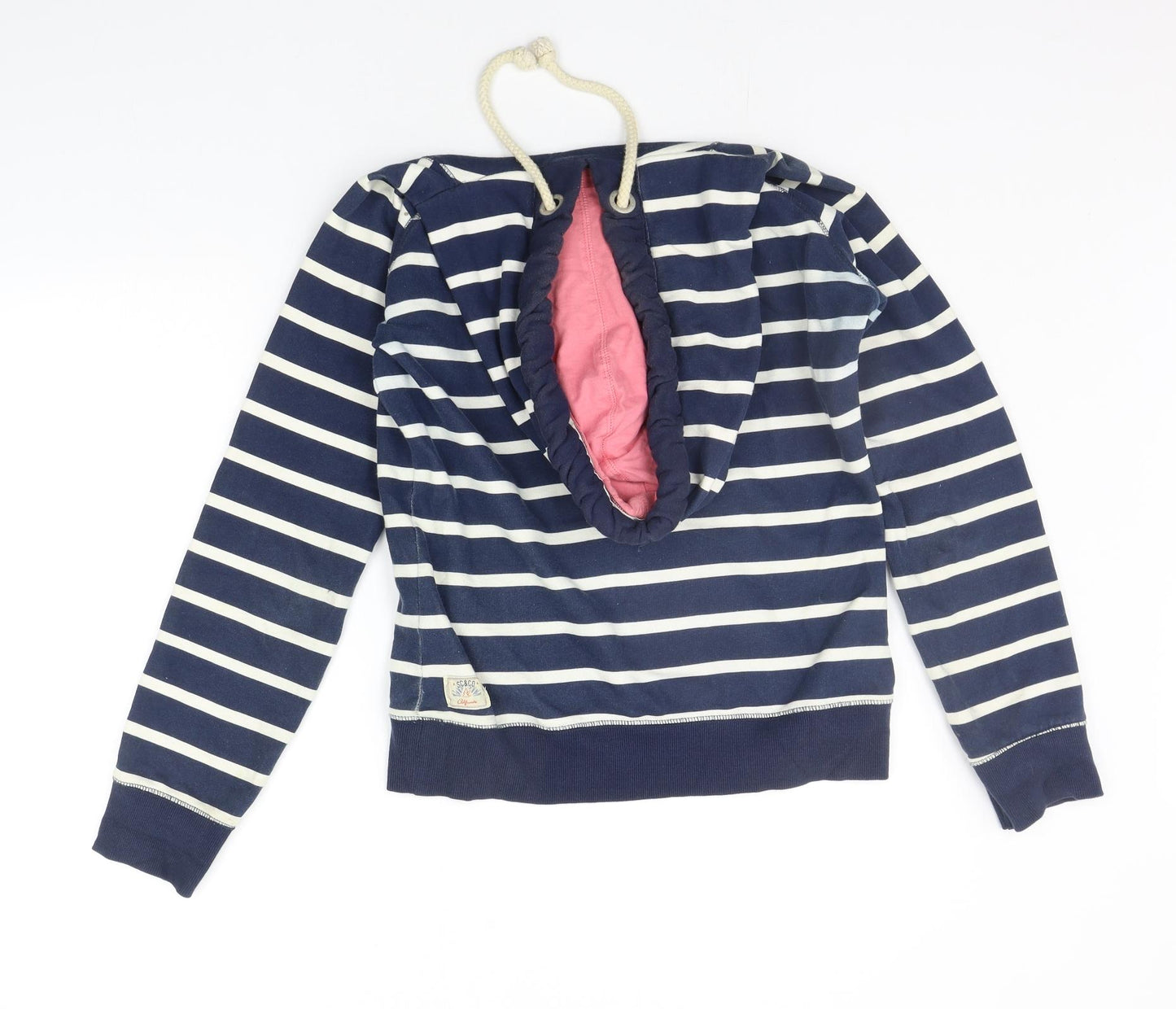 SoulCal&Co Womens Blue Striped  Pullover Hoodie Size 8