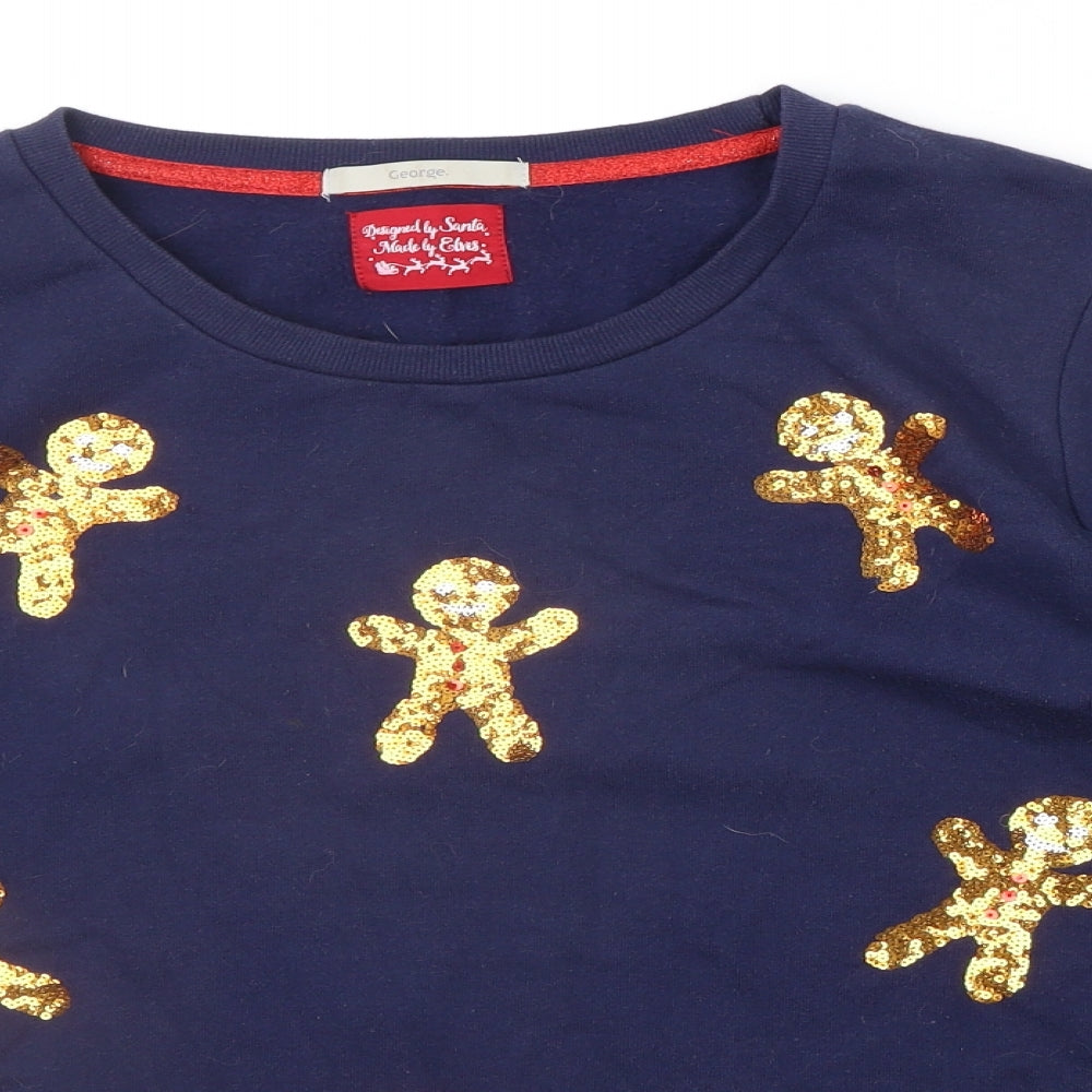 George Womens Blue   Pullover Jumper Size 16  - ginger bread man