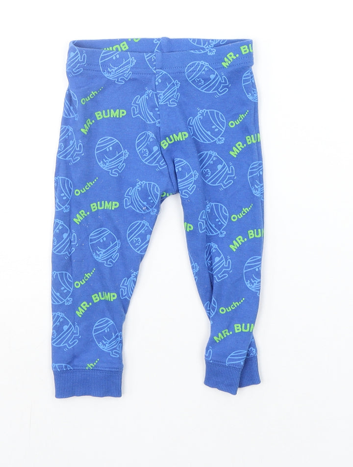 F&F Baby Blue Geometric  Jogger Leggings Size 9-12 Months