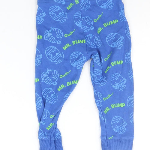 F&F Baby Blue Geometric  Jogger Leggings Size 9-12 Months