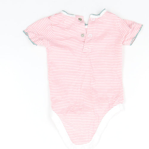 John Lewis Baby Pink Striped  Babygrow One-Piece Size 0-3 Months