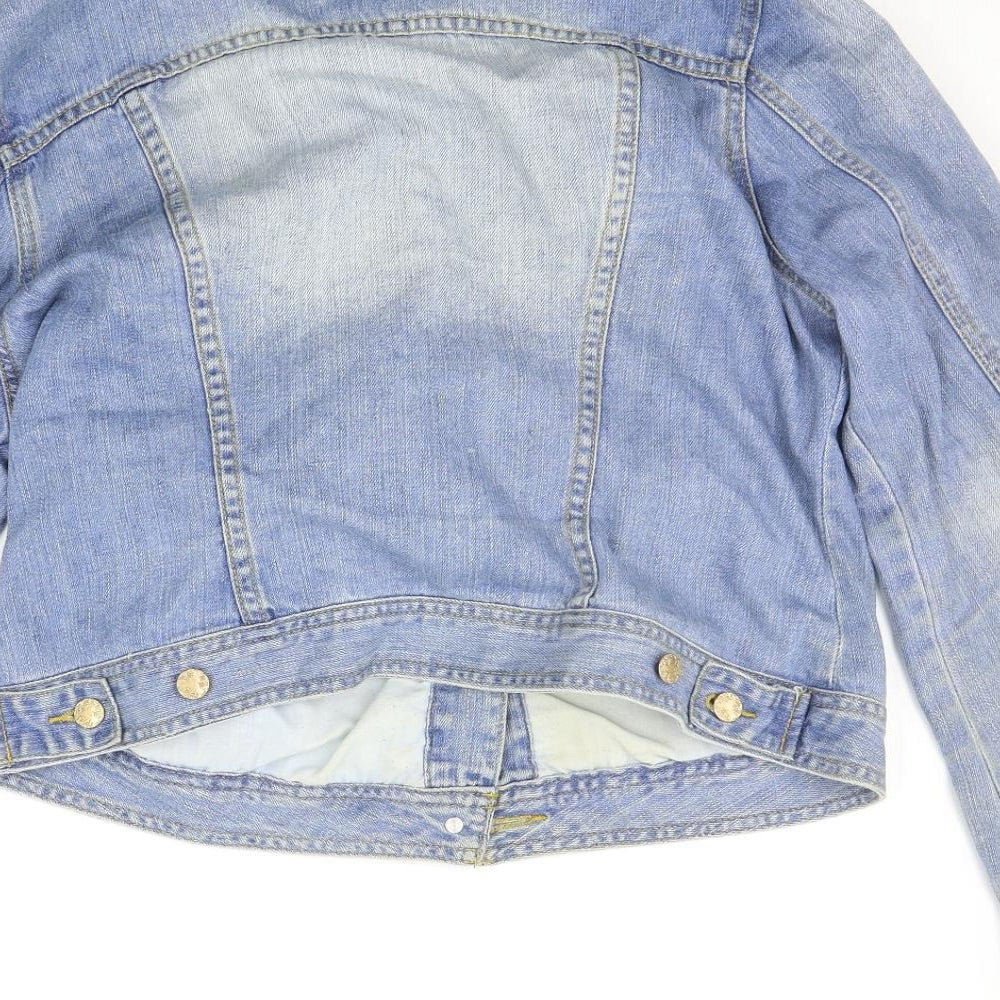 Denim & Co. Womens Blue   Jacket Coat Size 16