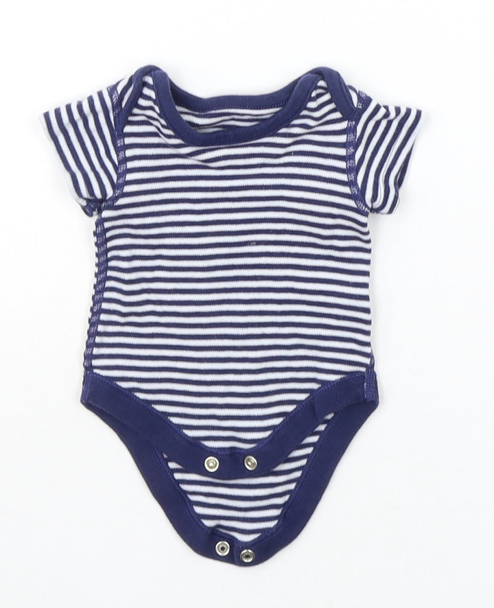 Marks and Spencer Baby Blue Striped Babygrow One-Piece Size 0-3 Months