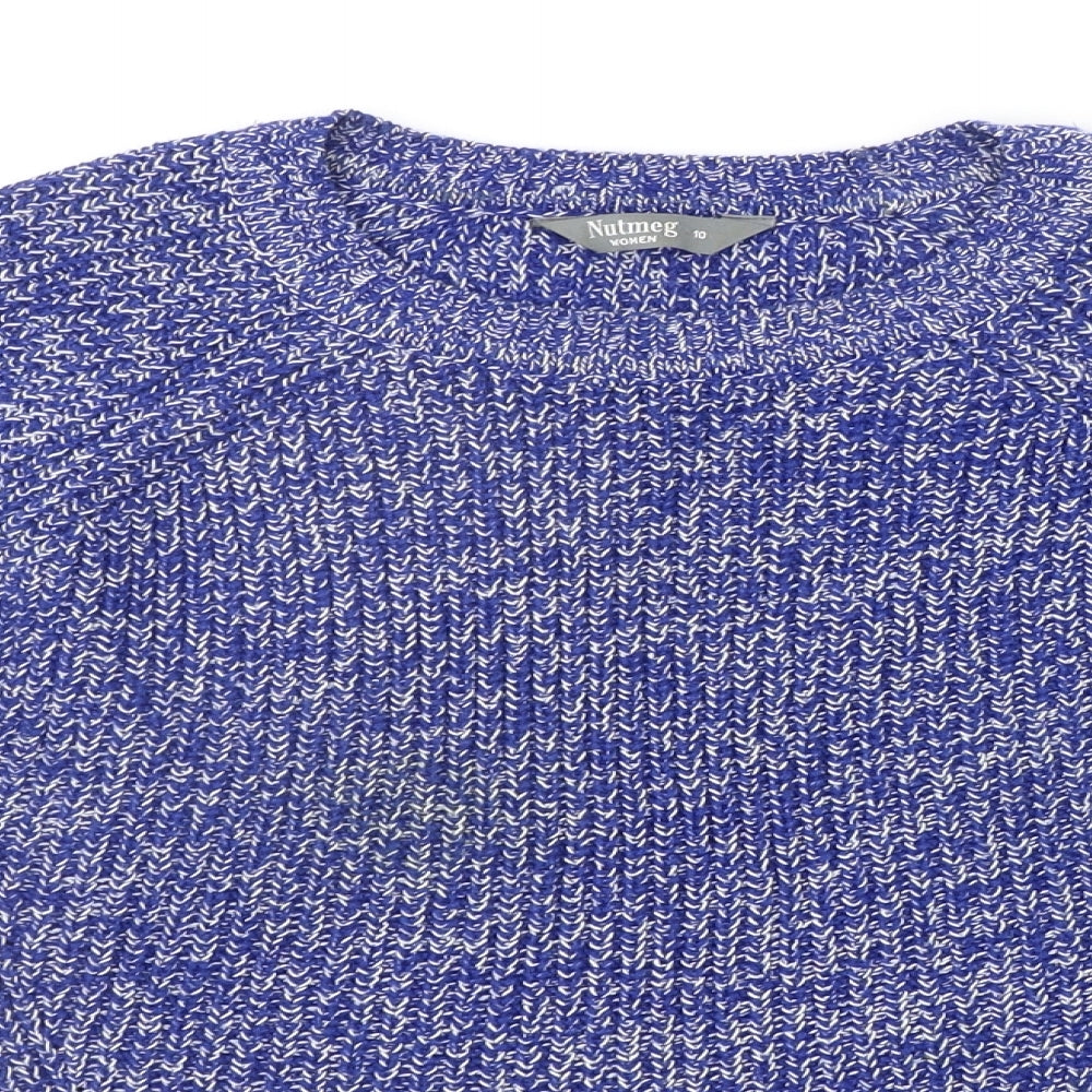 Nutmeg Womens Blue   Pullover Jumper Size 10