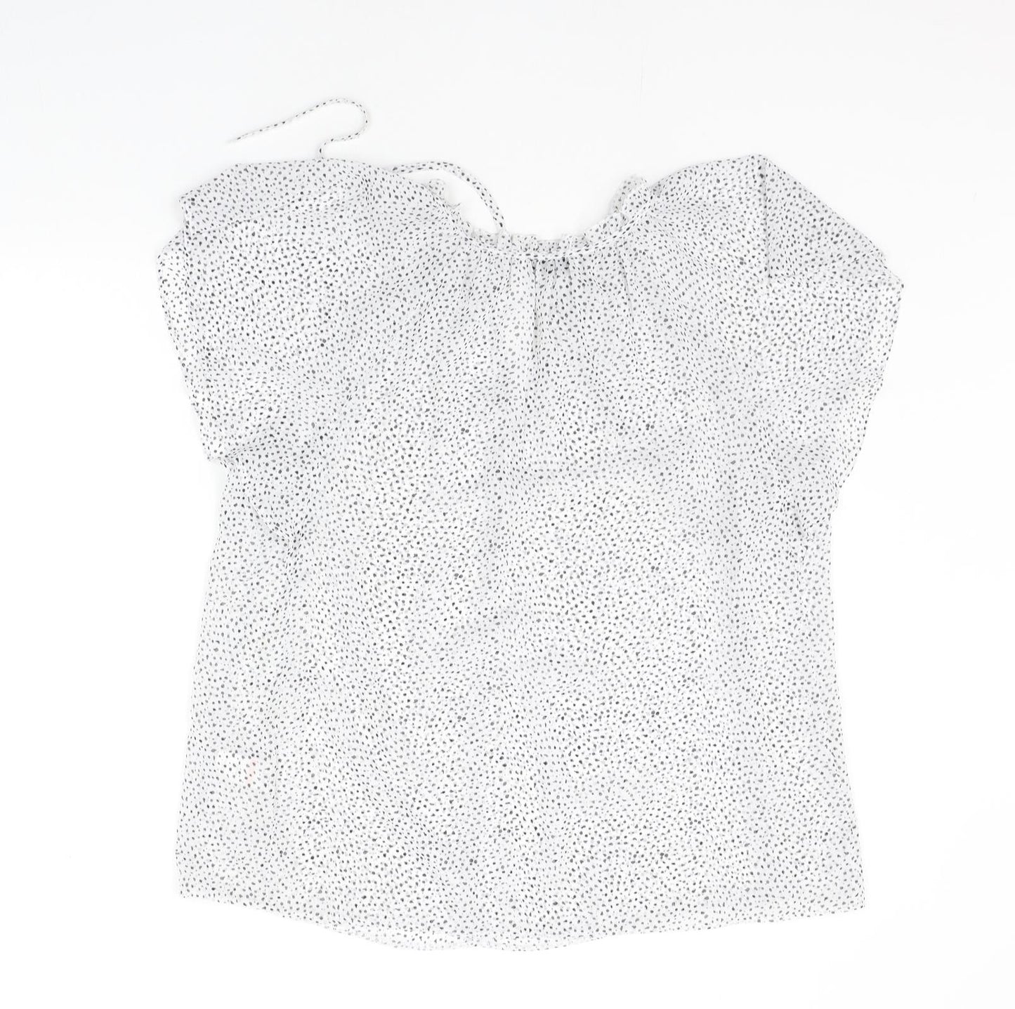 Papaya Womens White Polka Dot  Basic Blouse Size 14