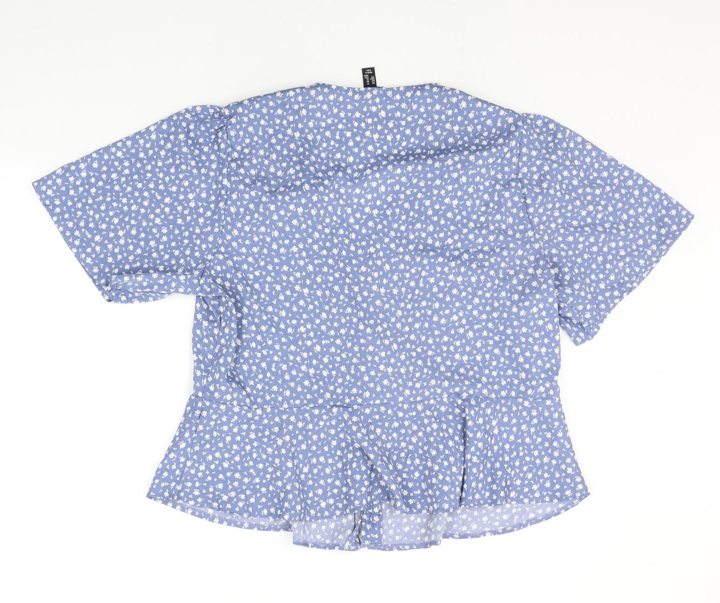 New Look Womens Blue Geometric  Basic Blouse Size 16