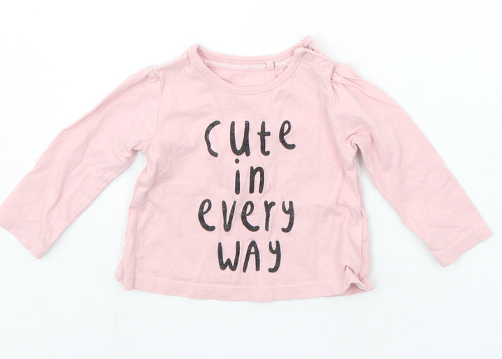 TU Baby Pink Basic T-Shirt Size 3-6 Months