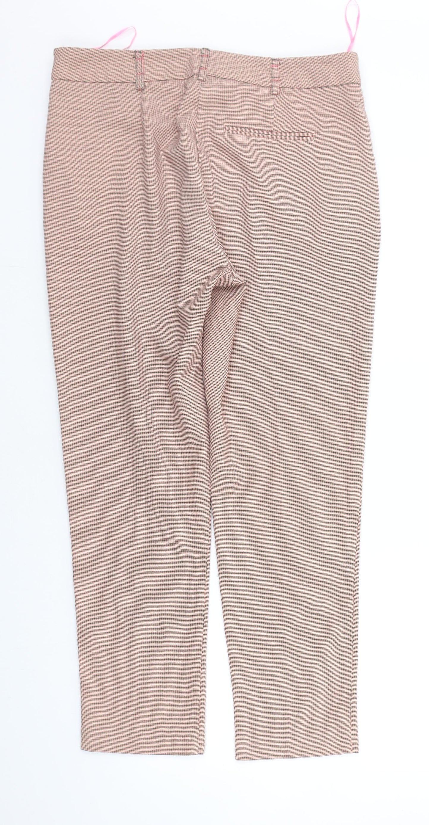 NEXT Womens Beige Geometric  Trousers  Size 12 L28 in