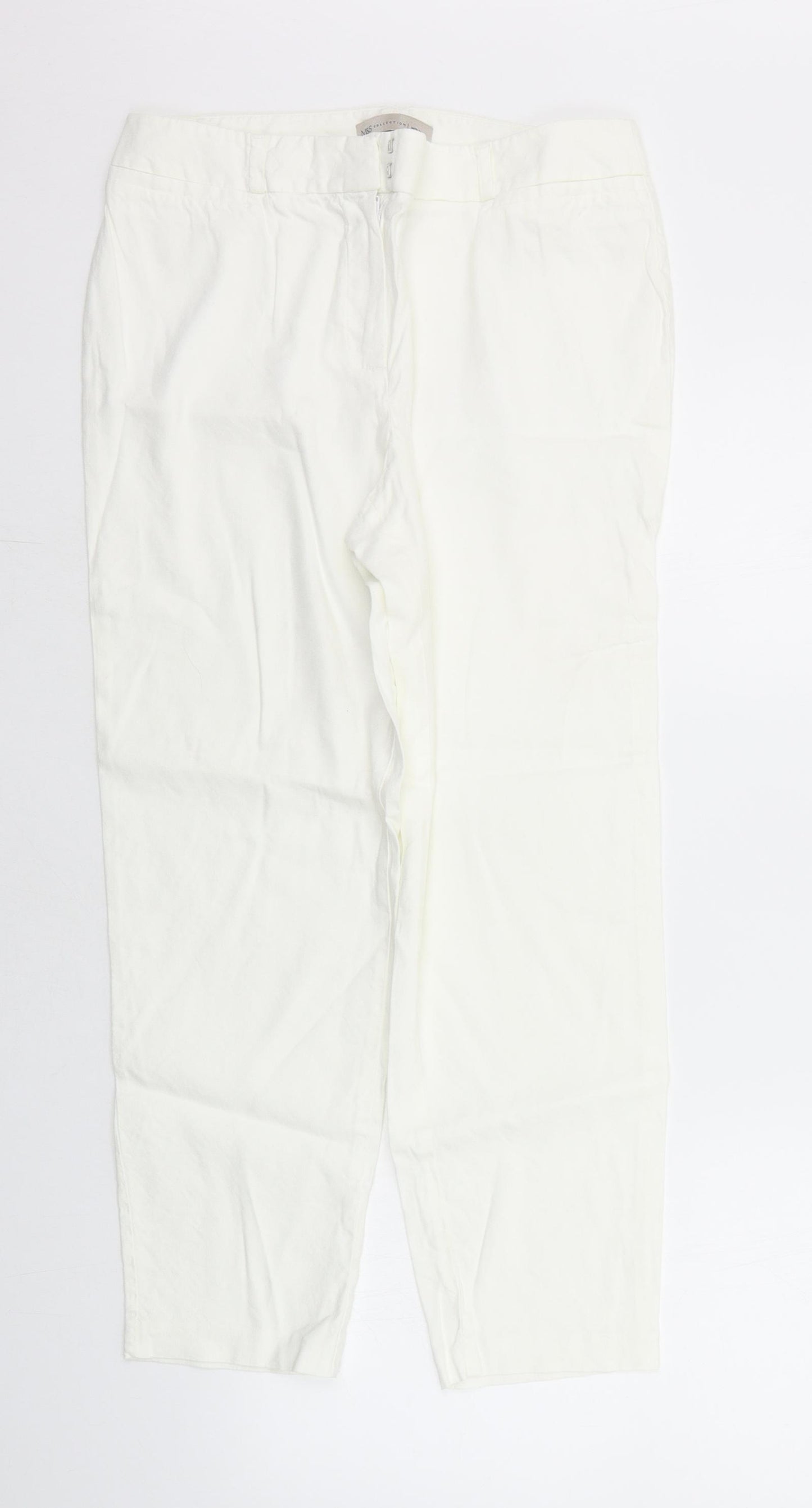 Marks and Spencer Womens White   Trousers  Size 30 in L25 in
