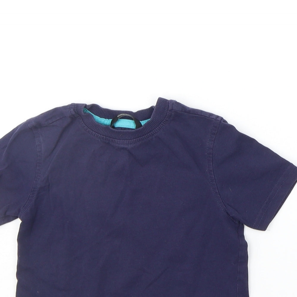 George Boys Blue Houndstooth   T-Shirt Size 3-4 Years