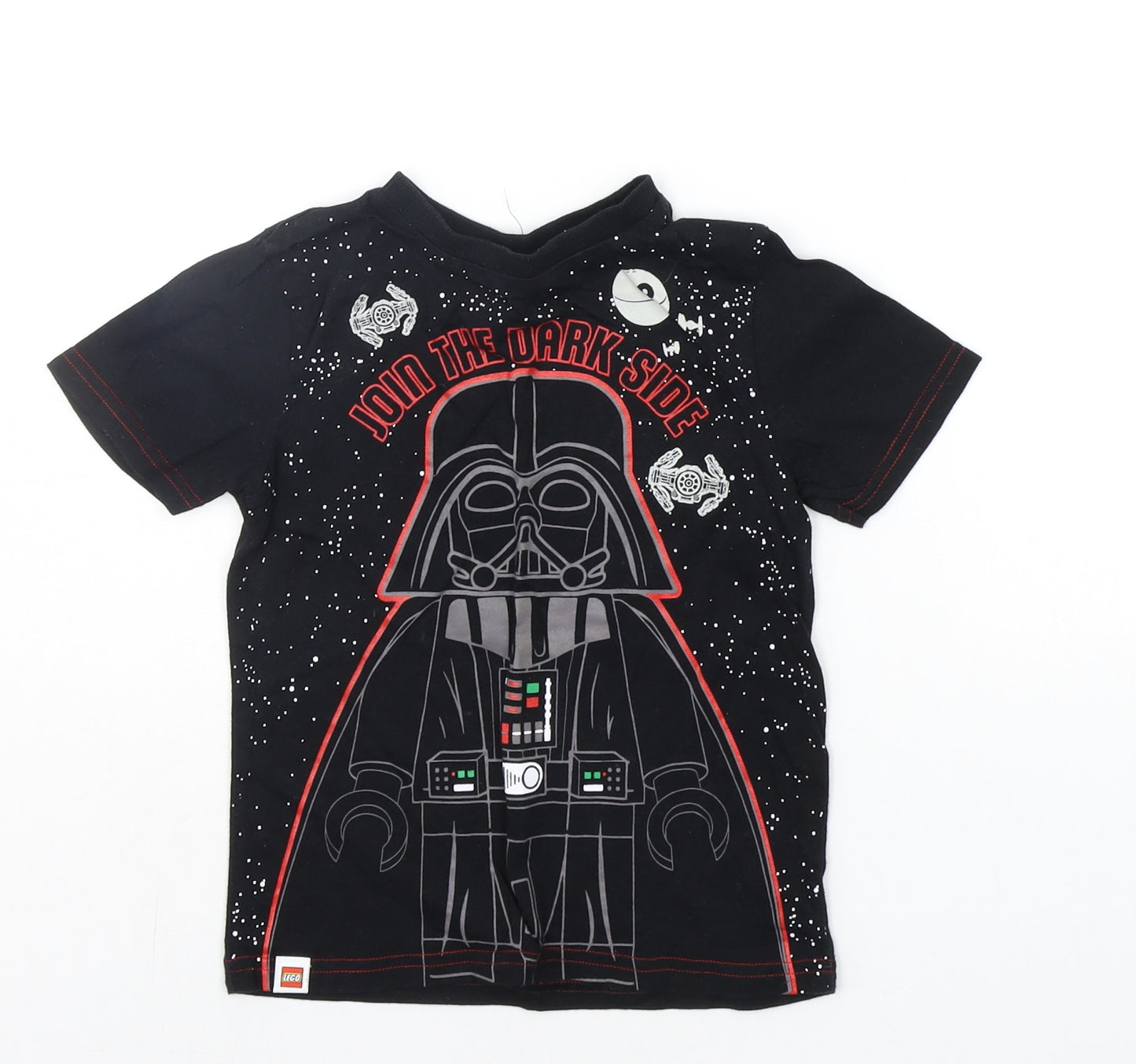George Girls Black Geometric  Basic T-Shirt Size 4-5 Years  - STARS