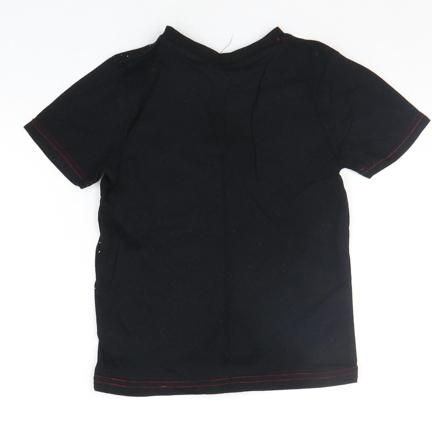 George Girls Black Geometric  Basic T-Shirt Size 4-5 Years  - STARS