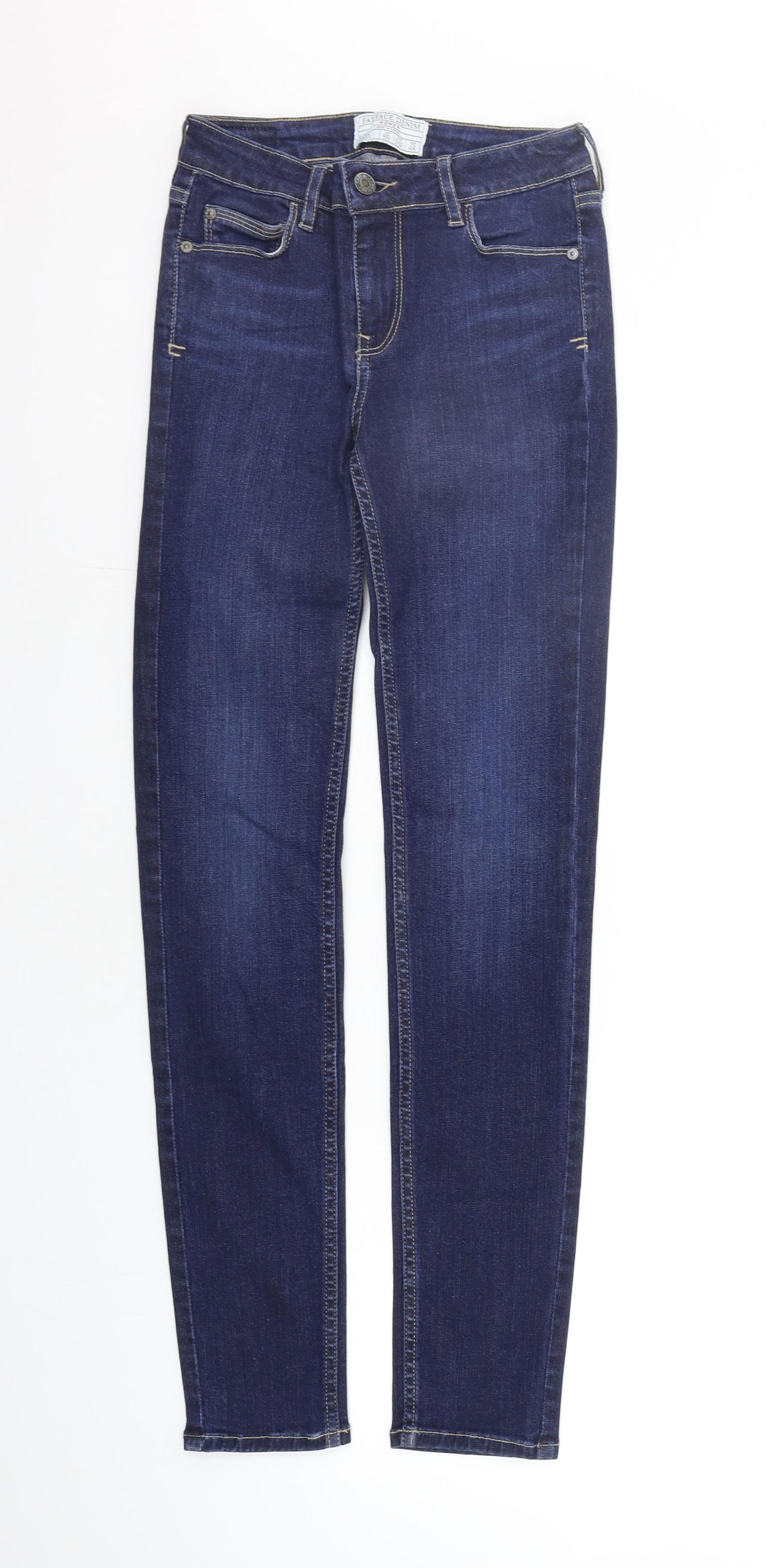 Fat Face Womens Blue   Straight Jeans Size 8 L29 in