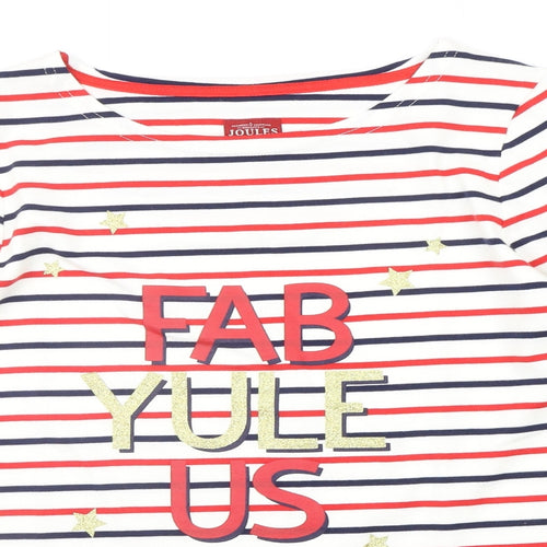 Joules Womens Red Striped  Pullover Jumper Size 14