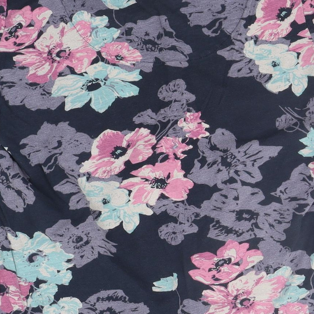 Marks and Spencer Womens Blue Floral  Basic T-Shirt Size 16
