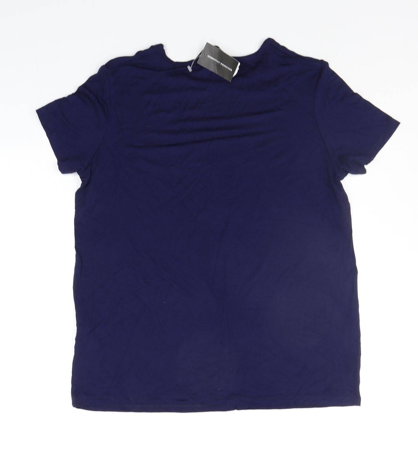 Dorothy Perkins Womens Blue   Basic T-Shirt Size 14