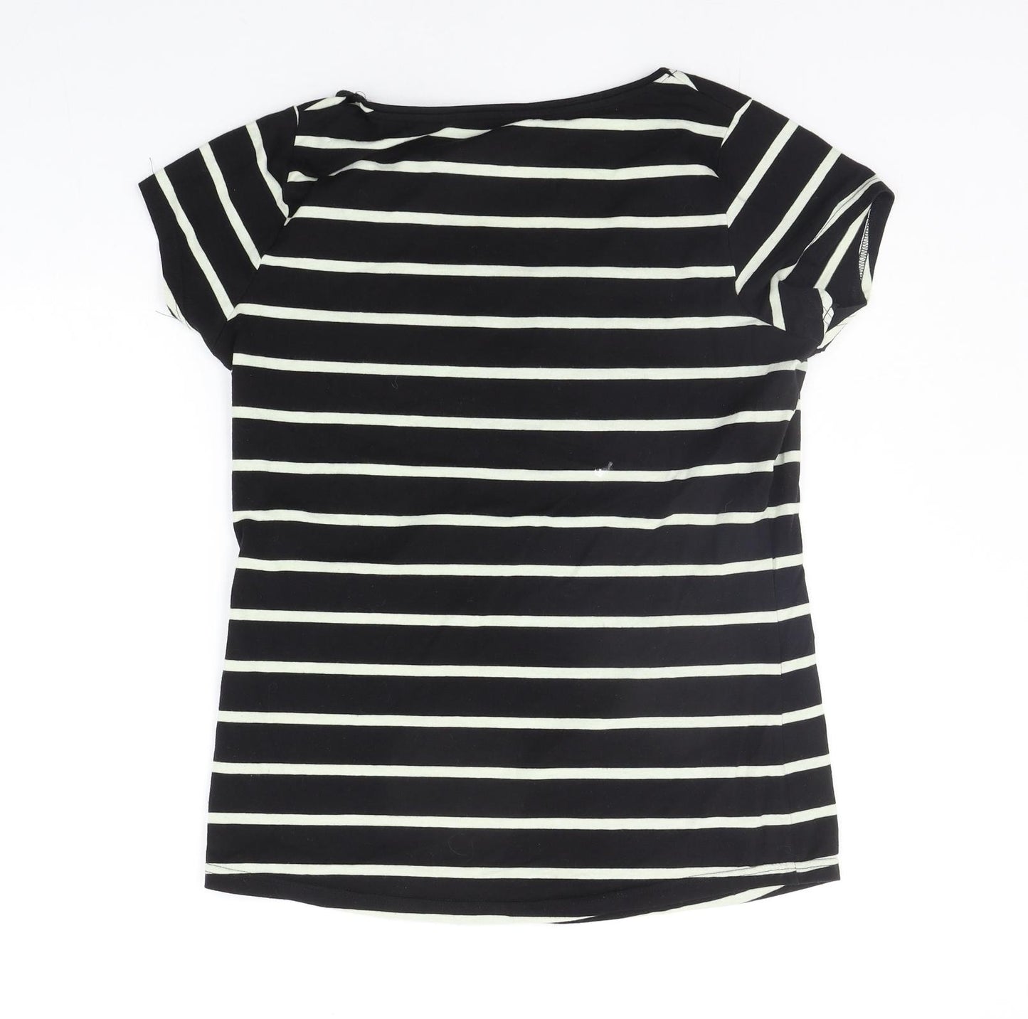 George Womens Black Striped  Basic T-Shirt Size 16