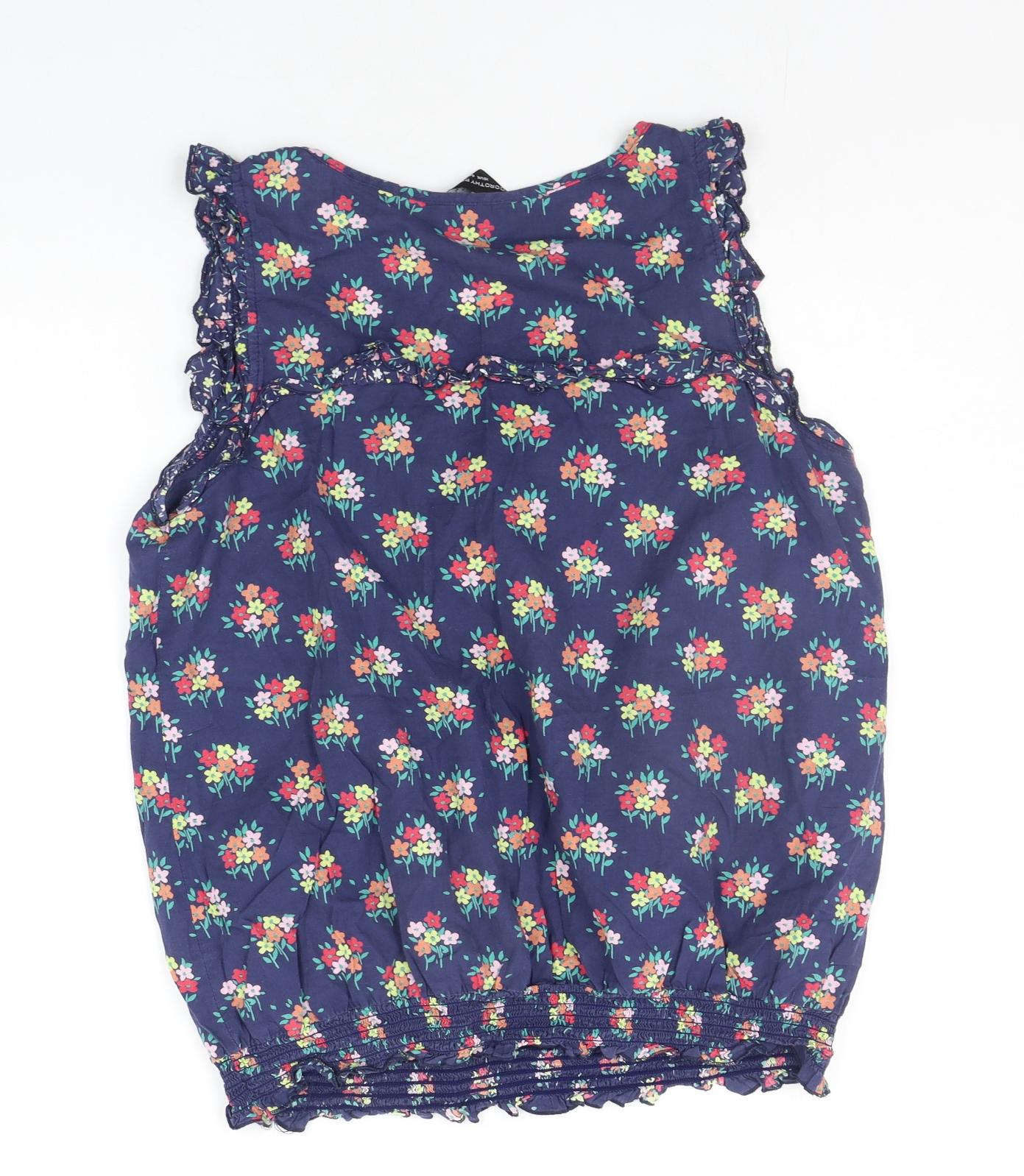 Dorothy Perkins Womens Blue Floral  Basic Blouse Size 16
