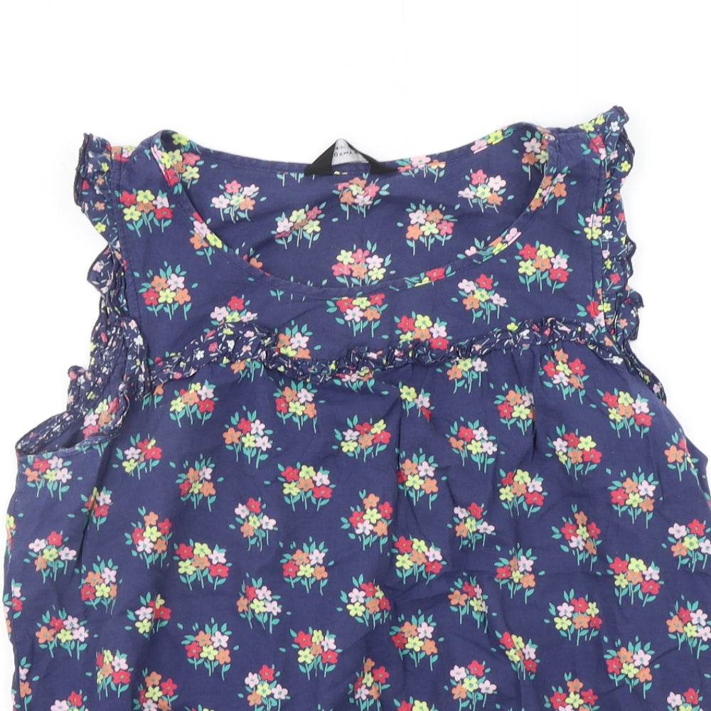 Dorothy Perkins Womens Blue Floral  Basic Blouse Size 16