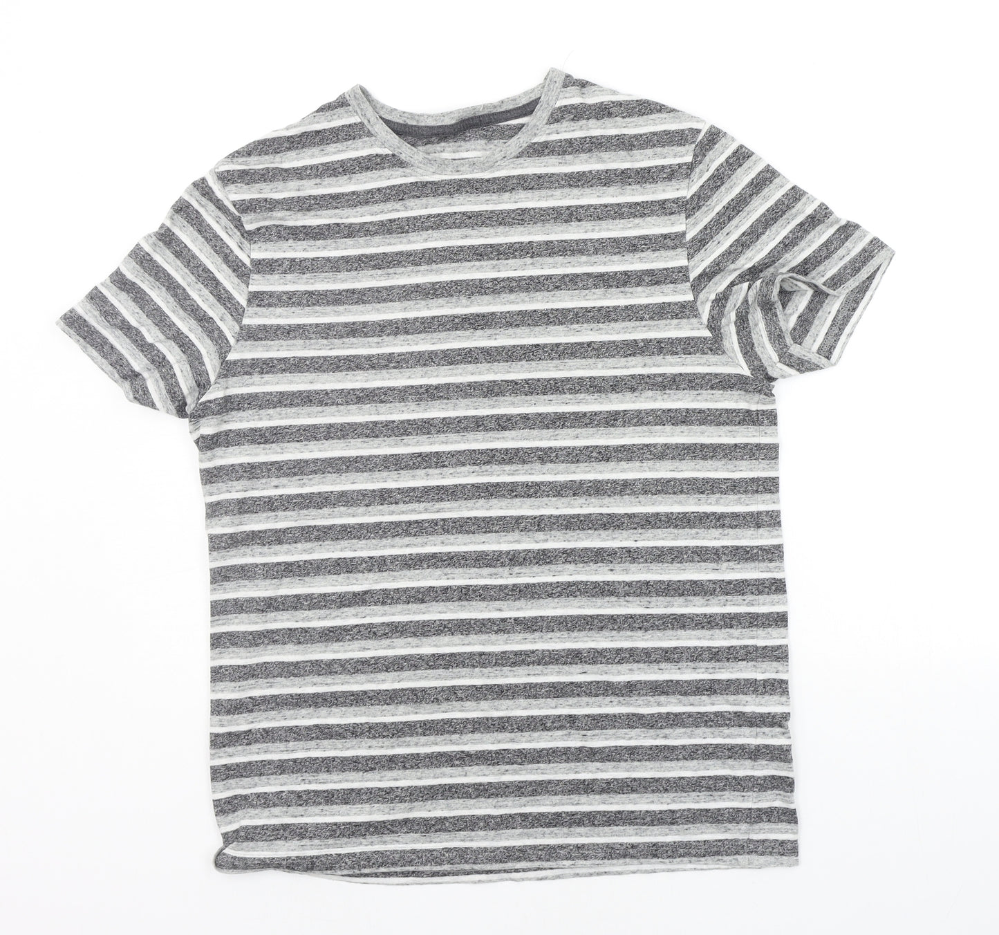 F&F Womens Grey Striped  Basic Polo Size M