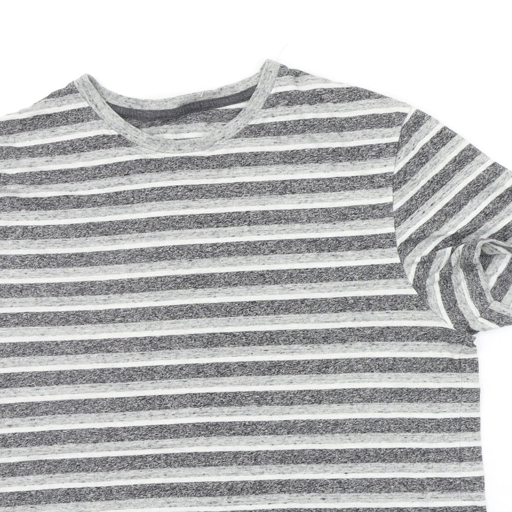 F&F Womens Grey Striped  Basic Polo Size M