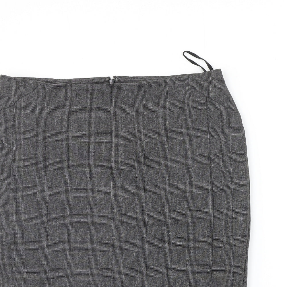 Very Womens Grey Check  A-Line Skirt Size 12