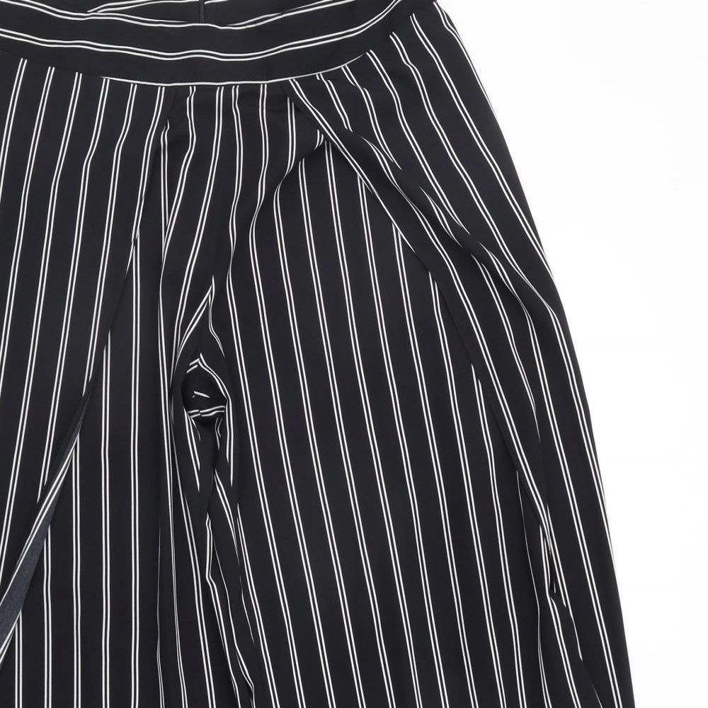 New Look Womens Black Striped  Trousers  Size 14 L25 in