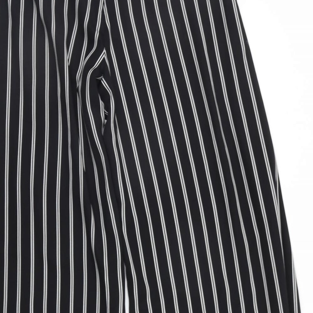 New Look Womens Black Striped  Trousers  Size 14 L25 in