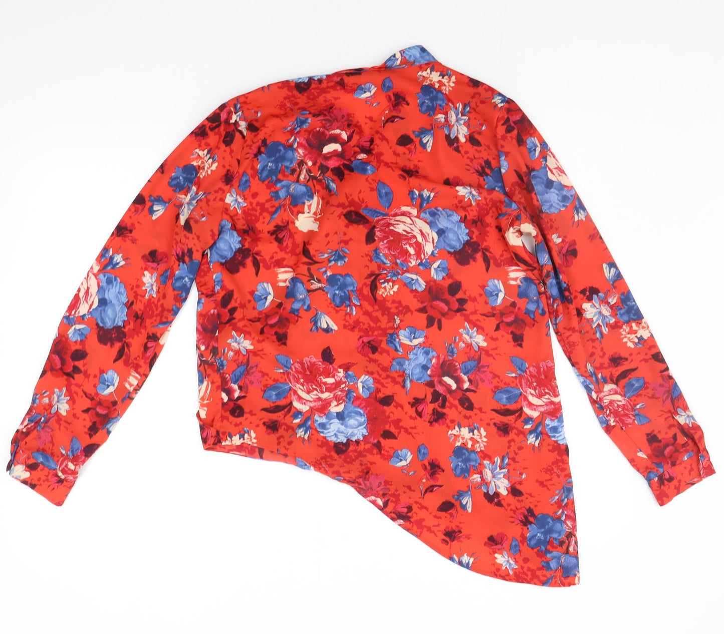 F&F Womens Red Floral  Basic Blouse Size 12