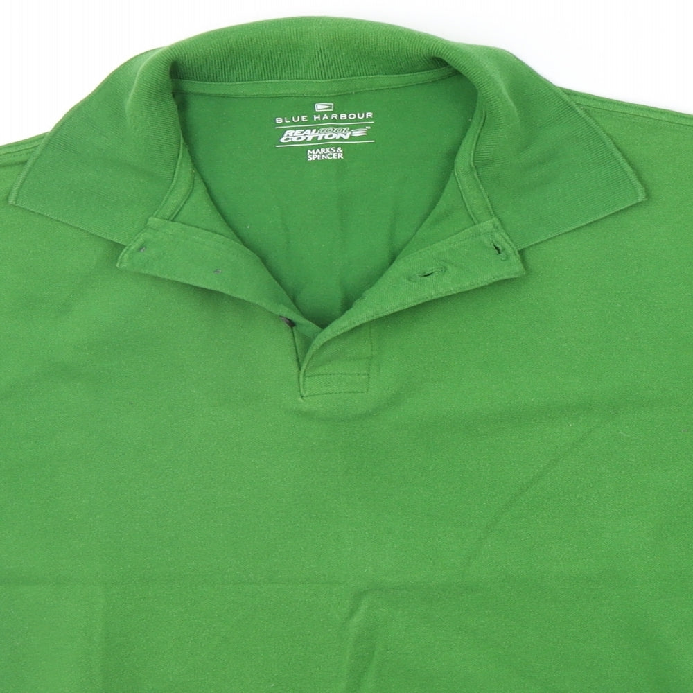 Marks and Spencer Mens Green    Polo Size L