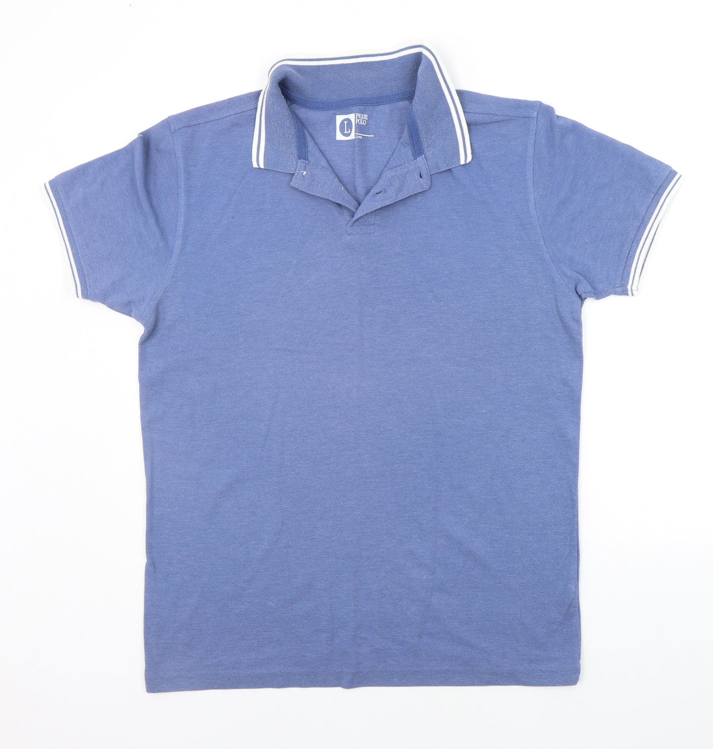 Cedar Wood State Mens Blue Houndstooth   Polo Size L