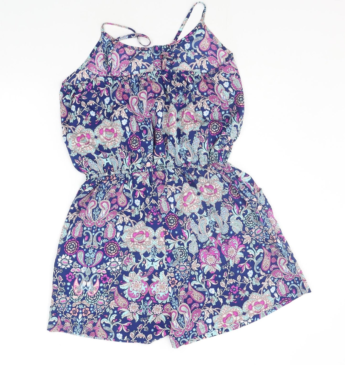 Atmsophere Womens Blue Floral  Jumpsuit One-Piece Size 14