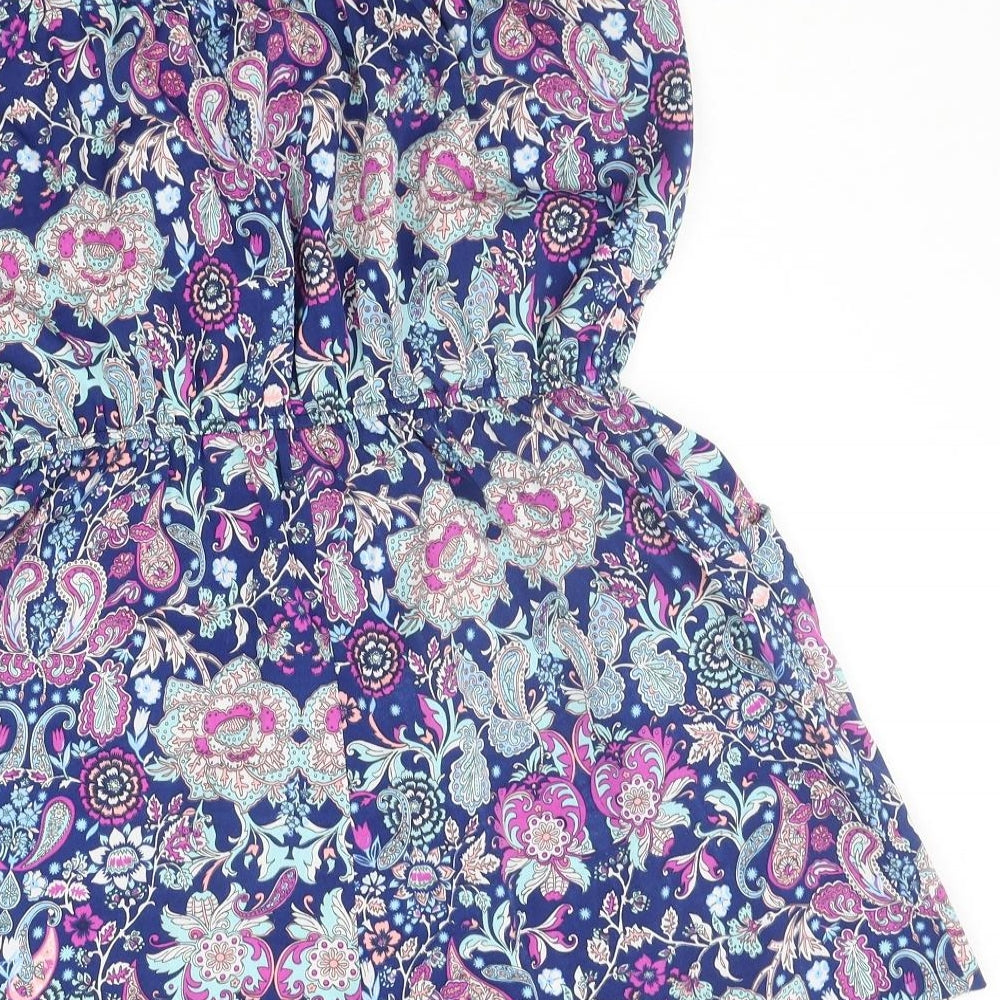 Atmsophere Womens Blue Floral  Jumpsuit One-Piece Size 14