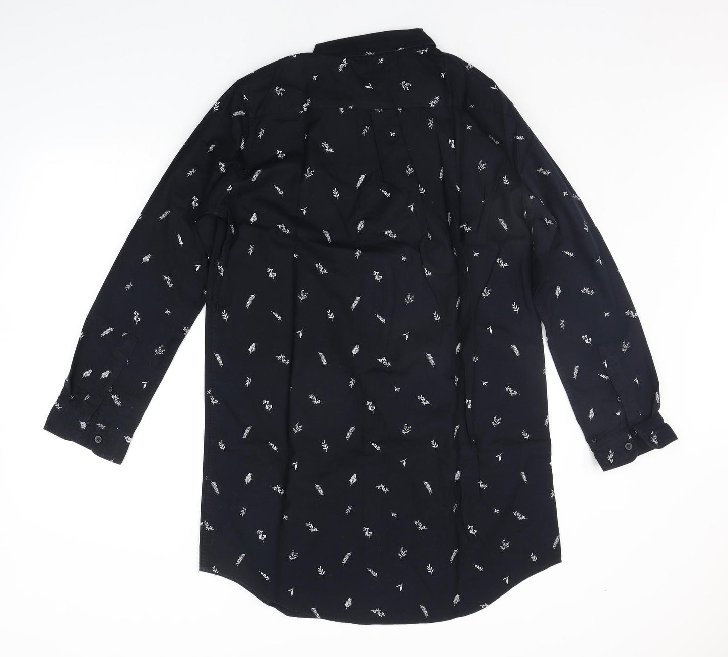 Jack Wills Womens Black Floral  Shirt Dress  Size 12