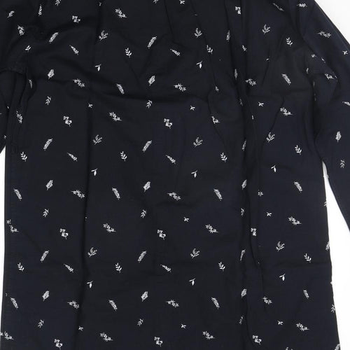 Jack Wills Womens Black Floral  Shirt Dress  Size 12