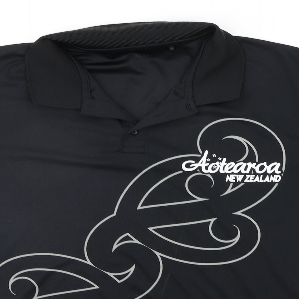 Active Mens Black    Polo Size M