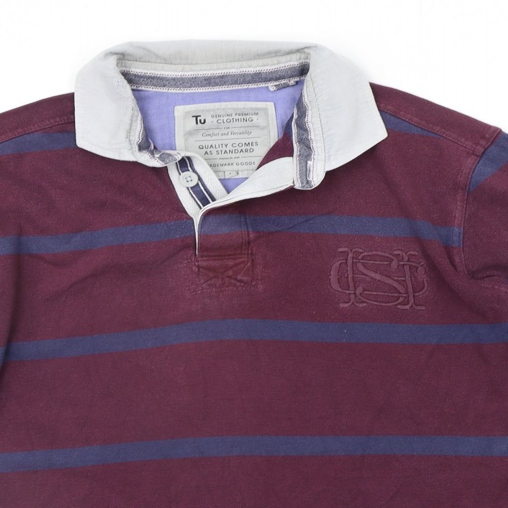 TU Mens Purple Striped  Pullover Jumper Size M