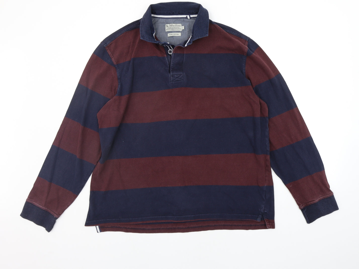 TU Mens Purple Striped  Pullover Jumper Size L