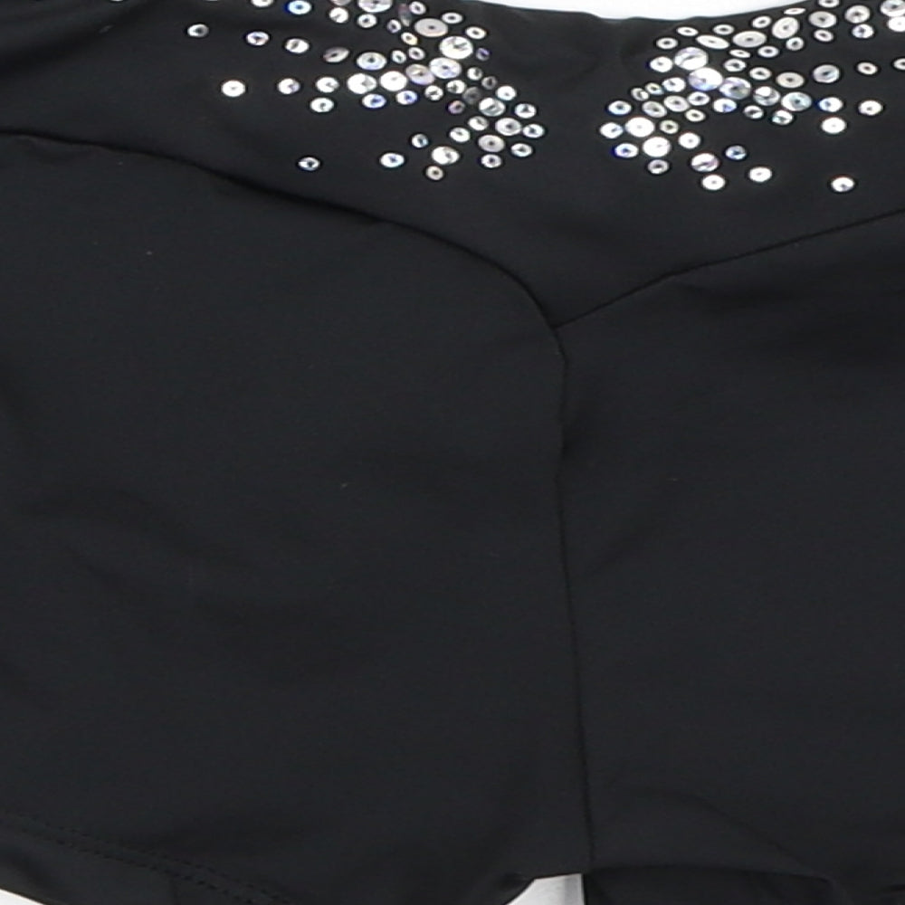 DECATHLON Womens Black   Hot Pants Shorts Size 2XS