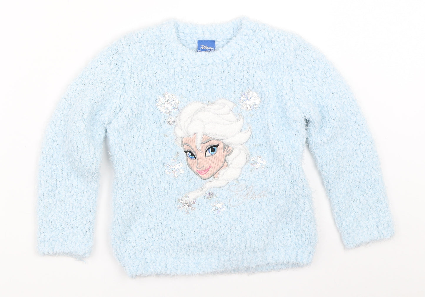 Matalan Girls Blue   Pullover Jumper Size 5 Years  - disney frozen