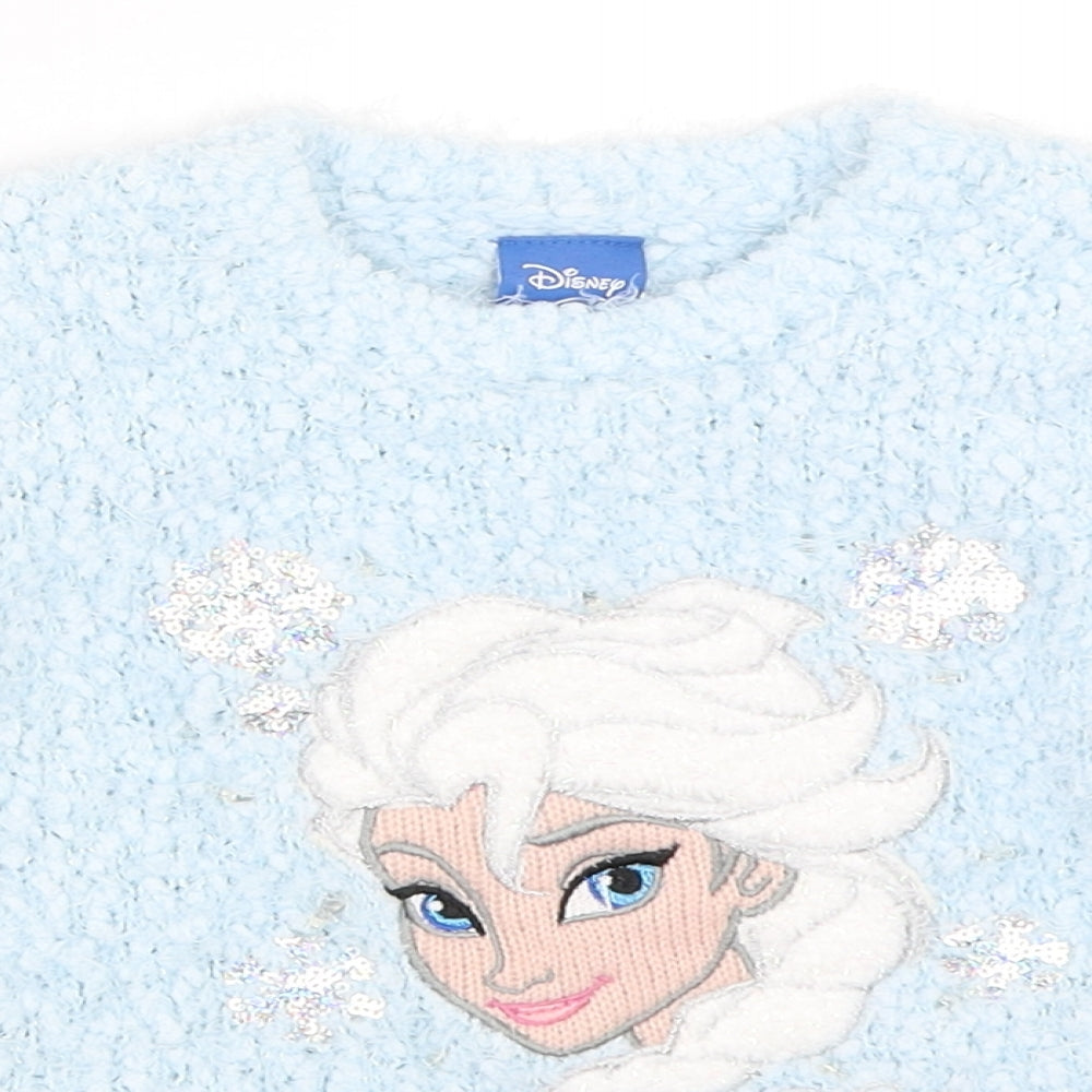 Matalan Girls Blue   Pullover Jumper Size 5 Years  - disney frozen