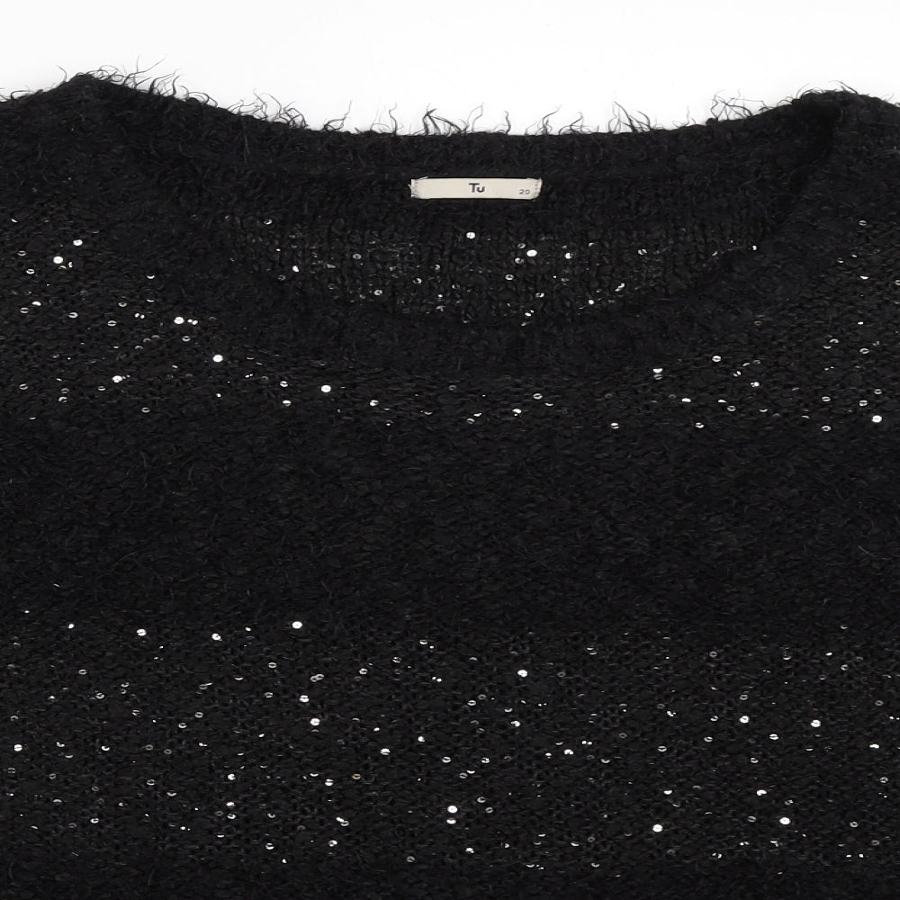TU Womens Black   Pullover Jumper Size 20