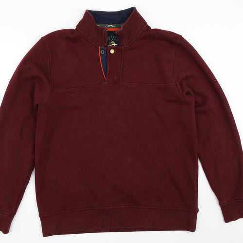 Orvis Mens Red   Henley Sweatshirt Size L